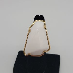 Vita Fede White Reisen on Gold-Tone Rings NEW